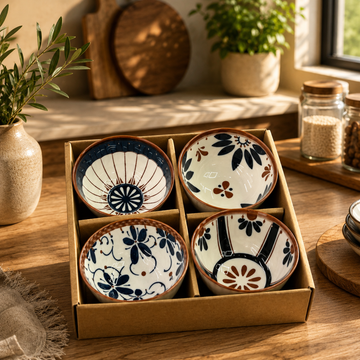 Premium Ceramic Bowls With Gift Box (4pcs)