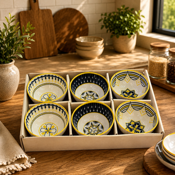 Premium Ceramic Bowls With Gift Packing (6pcs)