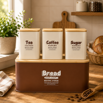 New bread box set 4pcs 
Material: Metal