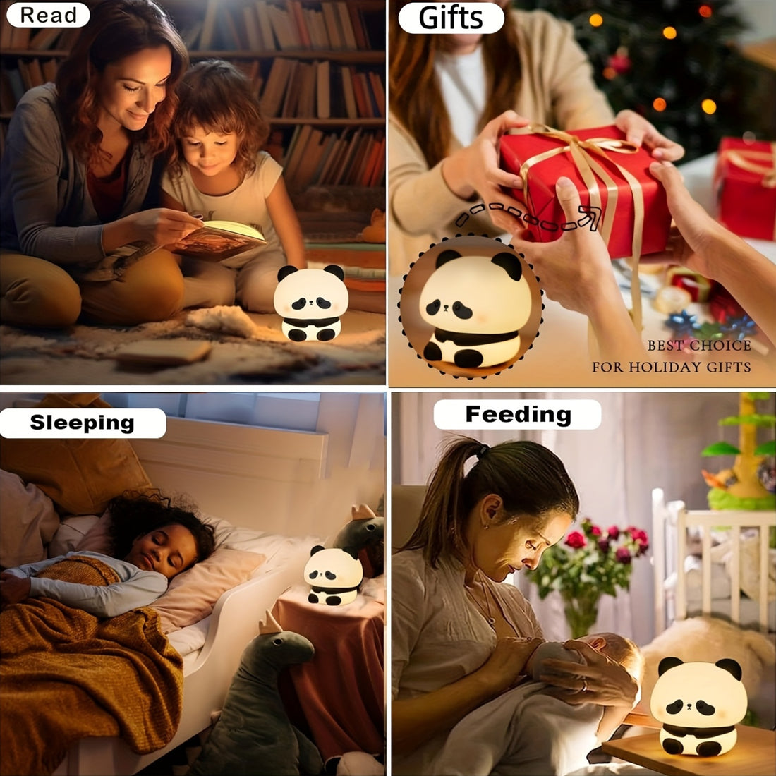 Panda-themed Christmas gifts,Timeable night lights,Charging bedside lamps