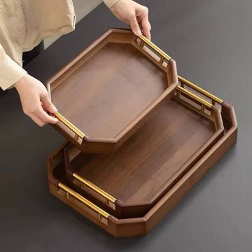Dark Brown 3pcs Wooden Tray | Premium Quality