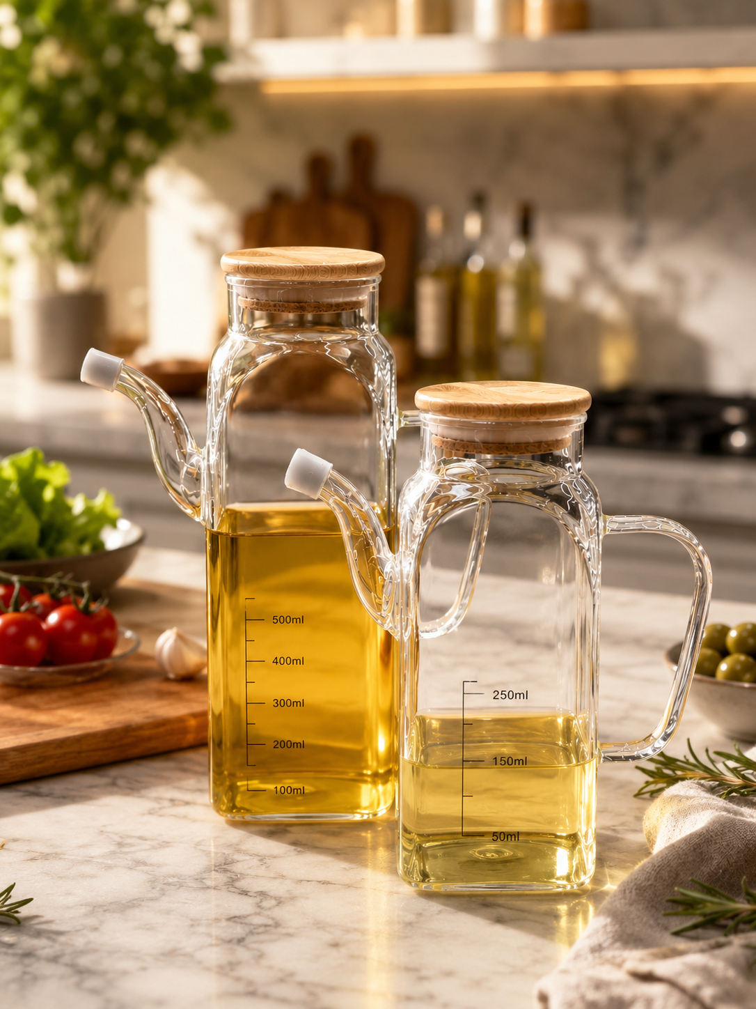 Premium quality glass oil jug