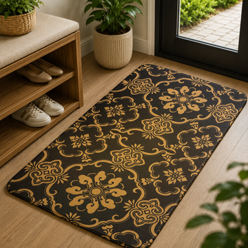 PVC Printed Floor Mat with Heavy Duty Foam Backing (Random Designs) 45-75cm