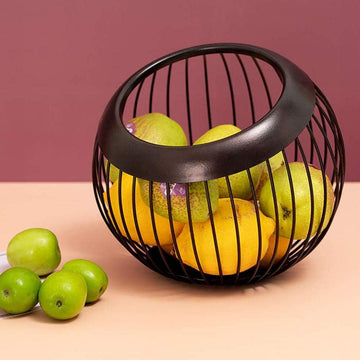 Fruit Basket Metal Wired Sphere Shaped