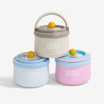Stainless Steel Lunch Box with Foldable Spoon & Handle