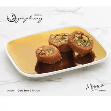 Symphony Rectangular Gold Tray - 19.5cm