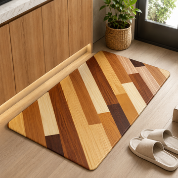 PVC Printed Floor Mat with Heavy Duty Foam Backing (Random Designs) 45-75cm