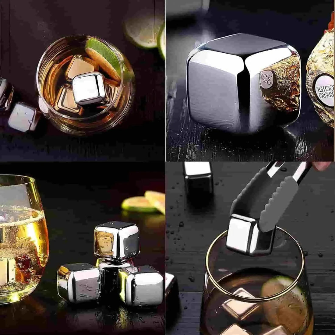 8 Pcs Stainless Steel Ice-Cubes