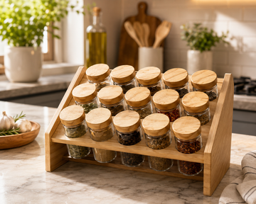 15 bottles masala set with bamboo rack