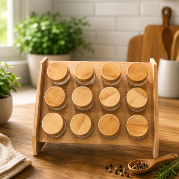 12 bottles masala set with bamboo rack