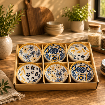Premium Ceramic Bowls With Gift Packing (6pcs)