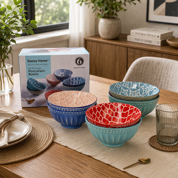 Danny Home Bohemian Design Dessert Bowls 6pcs 4.75inch