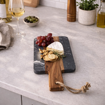 Danny Home Marble Acacia Wooden Serving Platter 25cm