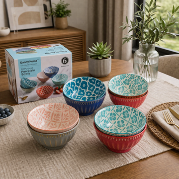 Danny Home Elegant 3.5" Ceramic Bowl Set – 6 Pcs