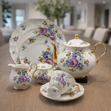 Royal Albert Inspired 24Pcs - Enchanted Garden Floral Tea Set