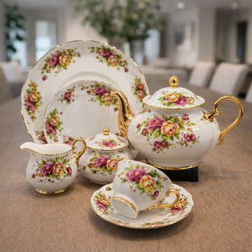 Royal Albert Inspired 24Pcs - Royal Rose Garden Tea Set