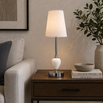 Danny Home White Table Lamp 41.5cm