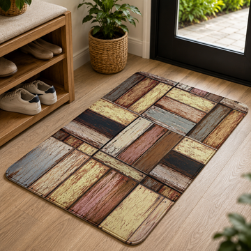 PVC Printed Floor Mat with Heavy Duty Foam Backing (Random Designs) 45-75cm