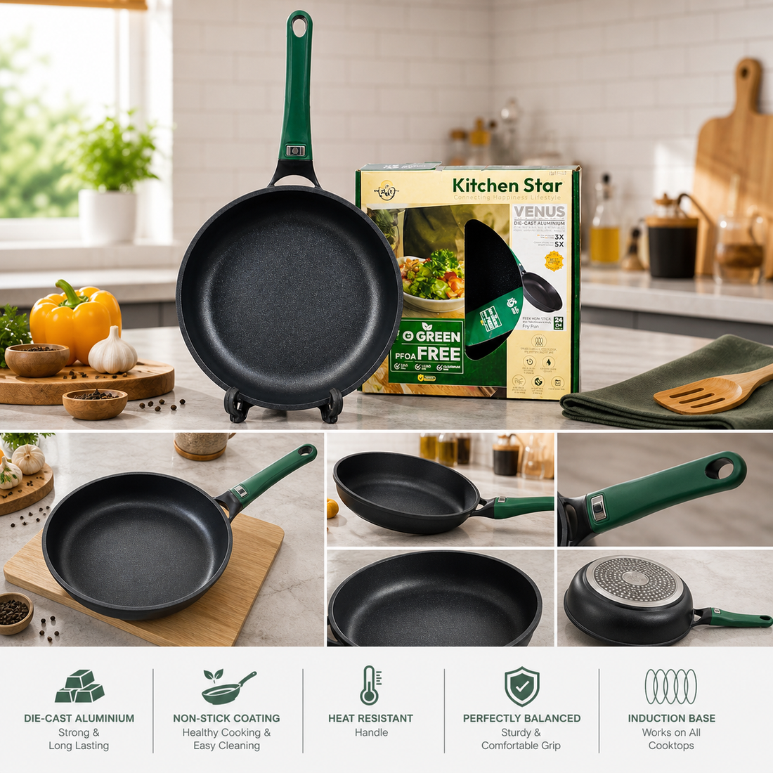 Kitchen Star Garnite Frypans induction bottom 24cm