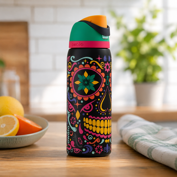 Owala FreeSip Limited Edition 32oz FreeSip Water Bottle - Sugar Skull - Color Glow