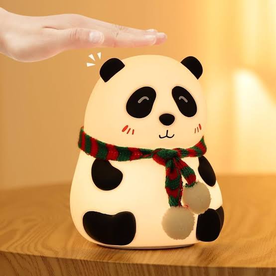 Cute Panda Silicone Night Light With Scarf
