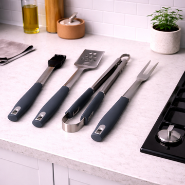Danny Home Silver & Grey Professional Barbecue Tools 4Pcs