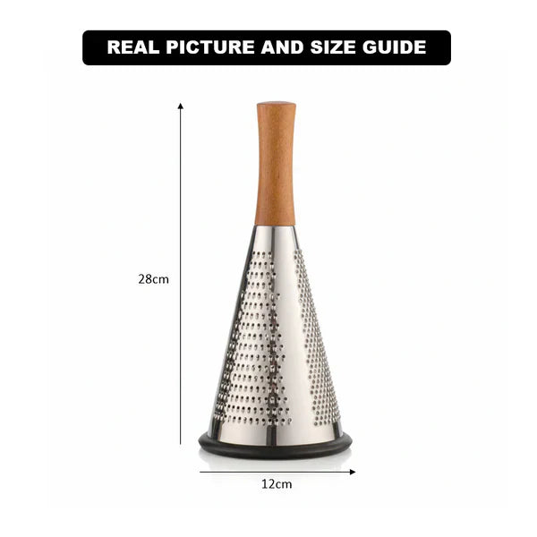 Stainless Steel 3-Sided Grater with Wooden Handle