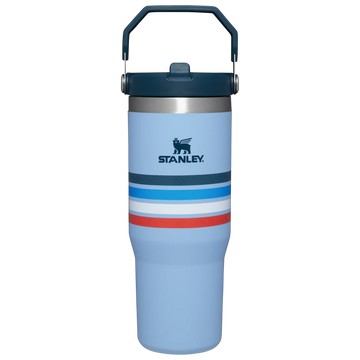 The IceFlow™ Flip Straw Tumbler | 30 OZ - Cornflower Stripe