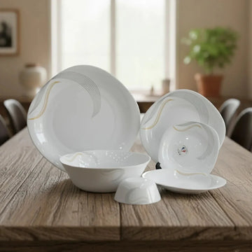 Elegant Swirl Opal Dinner Set