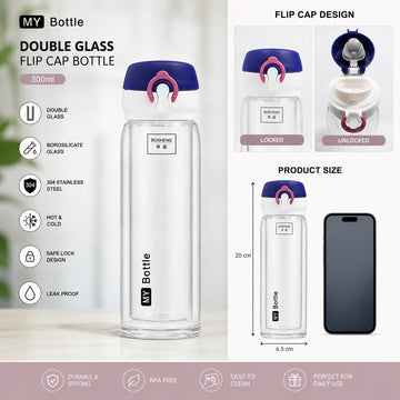 My Bottle BearHead Glass Bottle Double Glass 300ml