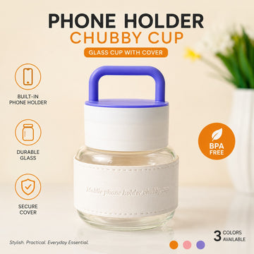 Glass Level Cup with Handle/Phone Holder