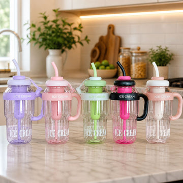 Cute water bottle with straw 1300ml