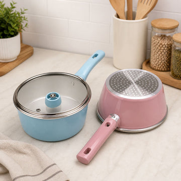 Non stick saucepan with glass lid 18cm
