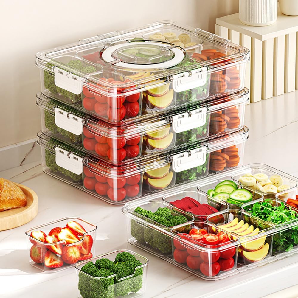 Heavy-Duty Dry Fruit Box Removable Compartments and Handle Plastic