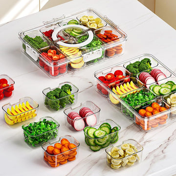 Heavy-Duty Dry Fruit Box Removable Compartments and Handle Plastic