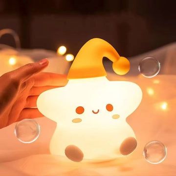 LED Silicone Night Light Little Star Creative Bedside Touch Table Lamp Bedroom Decoration