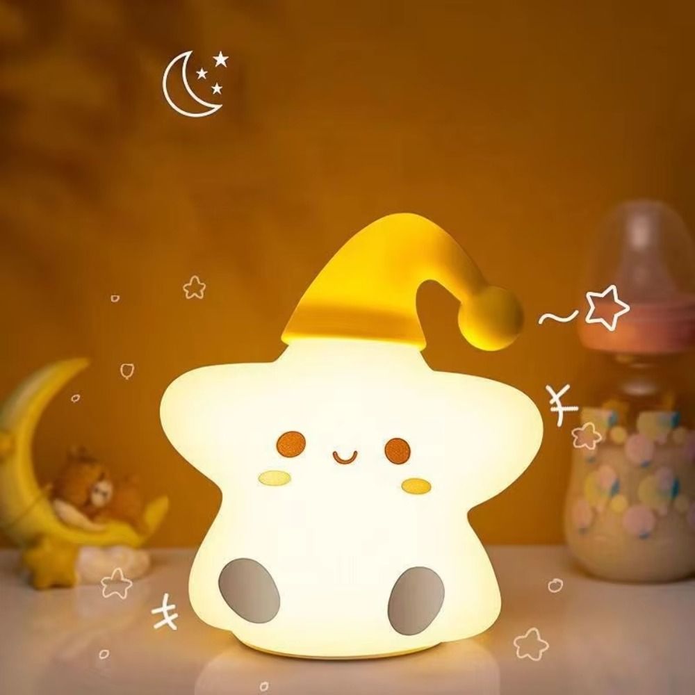 LED Silicone Night Light Little Star Creative Bedside Touch Table Lamp Bedroom Decoration