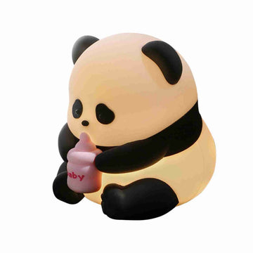Sitting Panda Pat Light Cute Ornament High Value Bedroom Ambient Light Sensor Eye Care Silicone Night Light